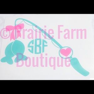 Monogrammed Fishing Pole Decal